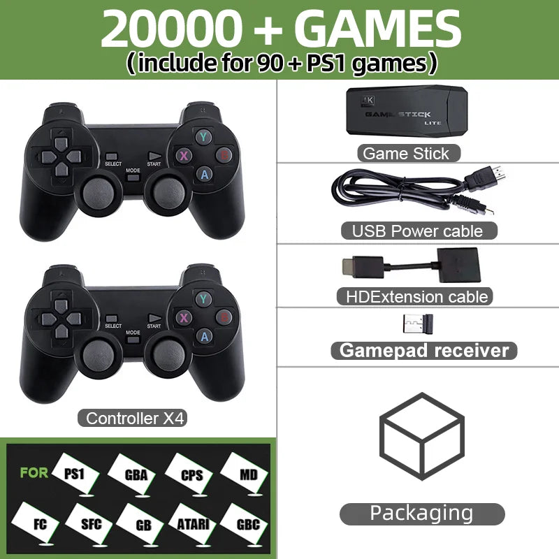 4K Retro TV Game Stick — Dual Arcade Joysticks