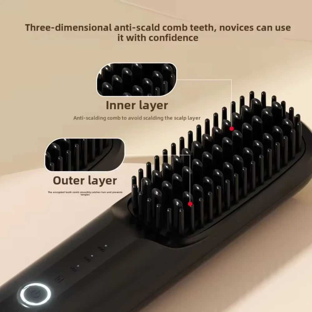 Cordless USB Hair Straightening & Curling Brush