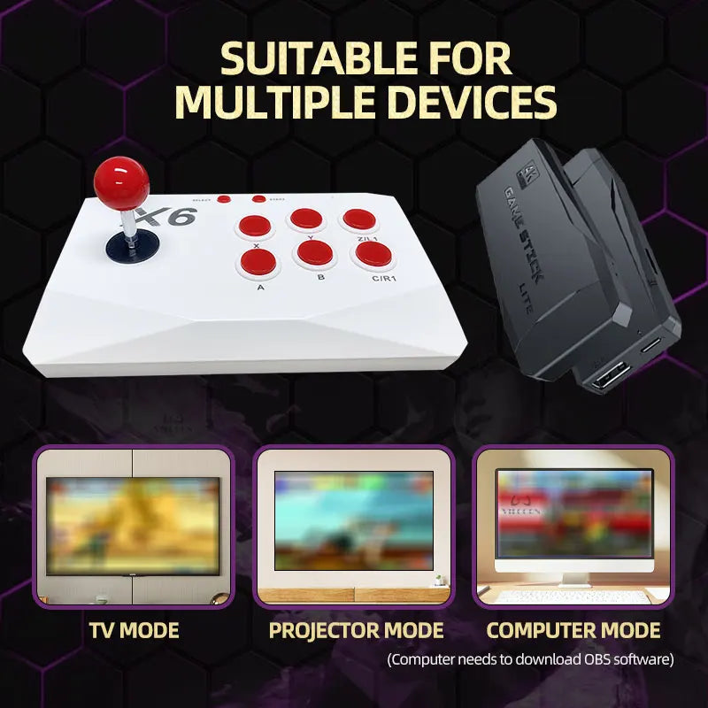 4K Retro TV Game Stick — Dual Arcade Joysticks
