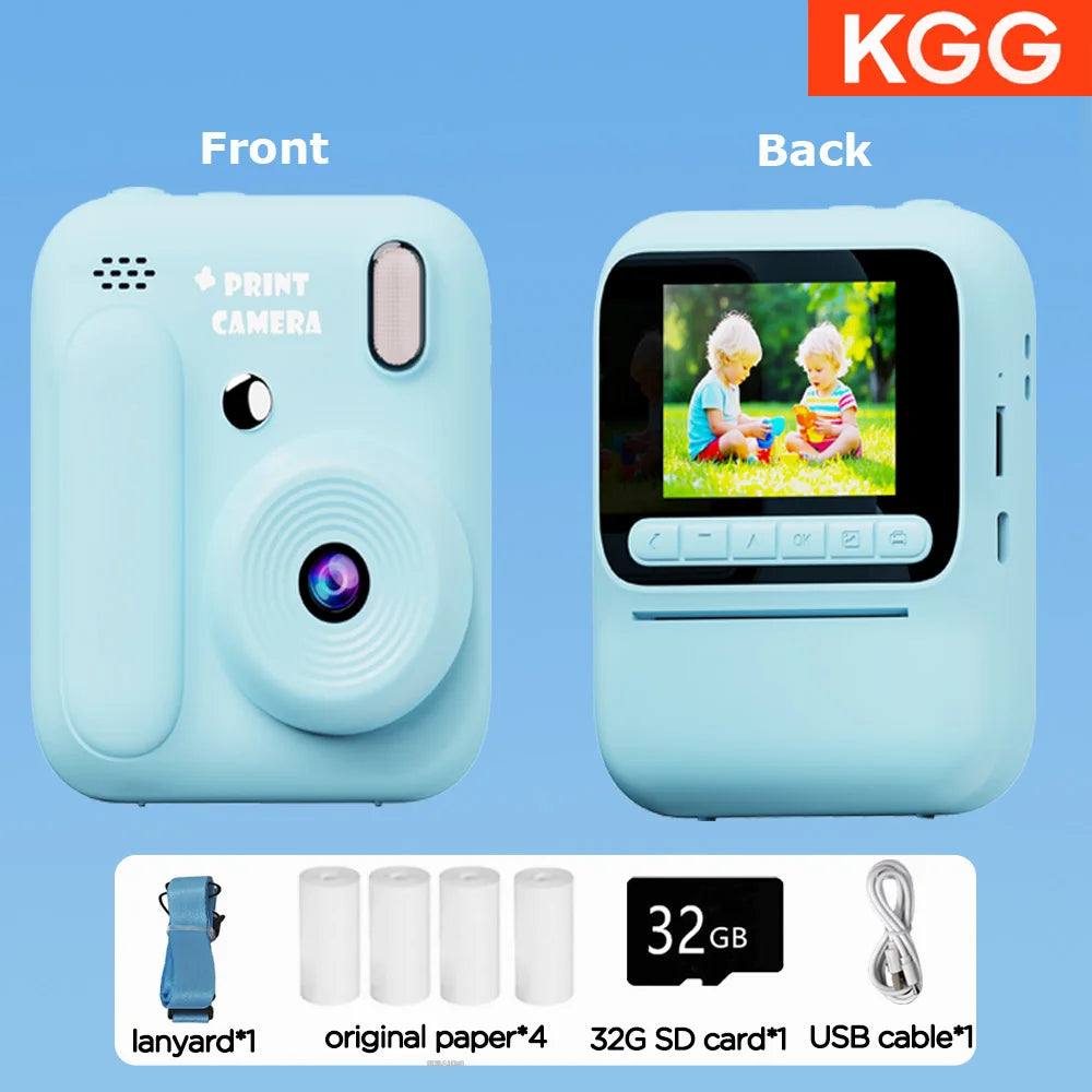 Kids Instant Print Camera — 1080P, 32GB