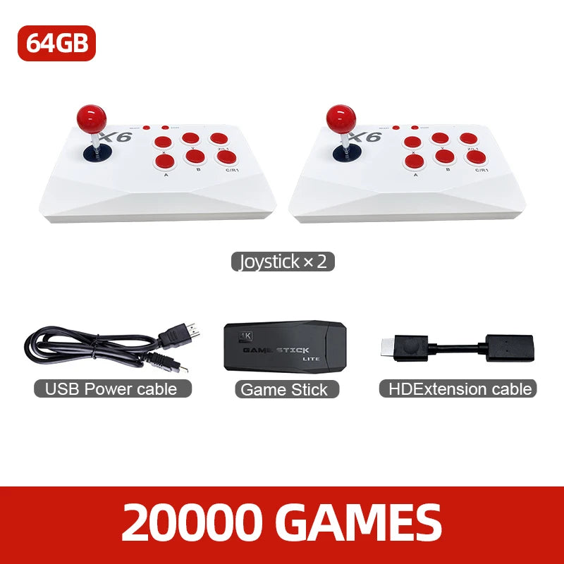 4K Retro TV Game Stick — Dual Arcade Joysticks