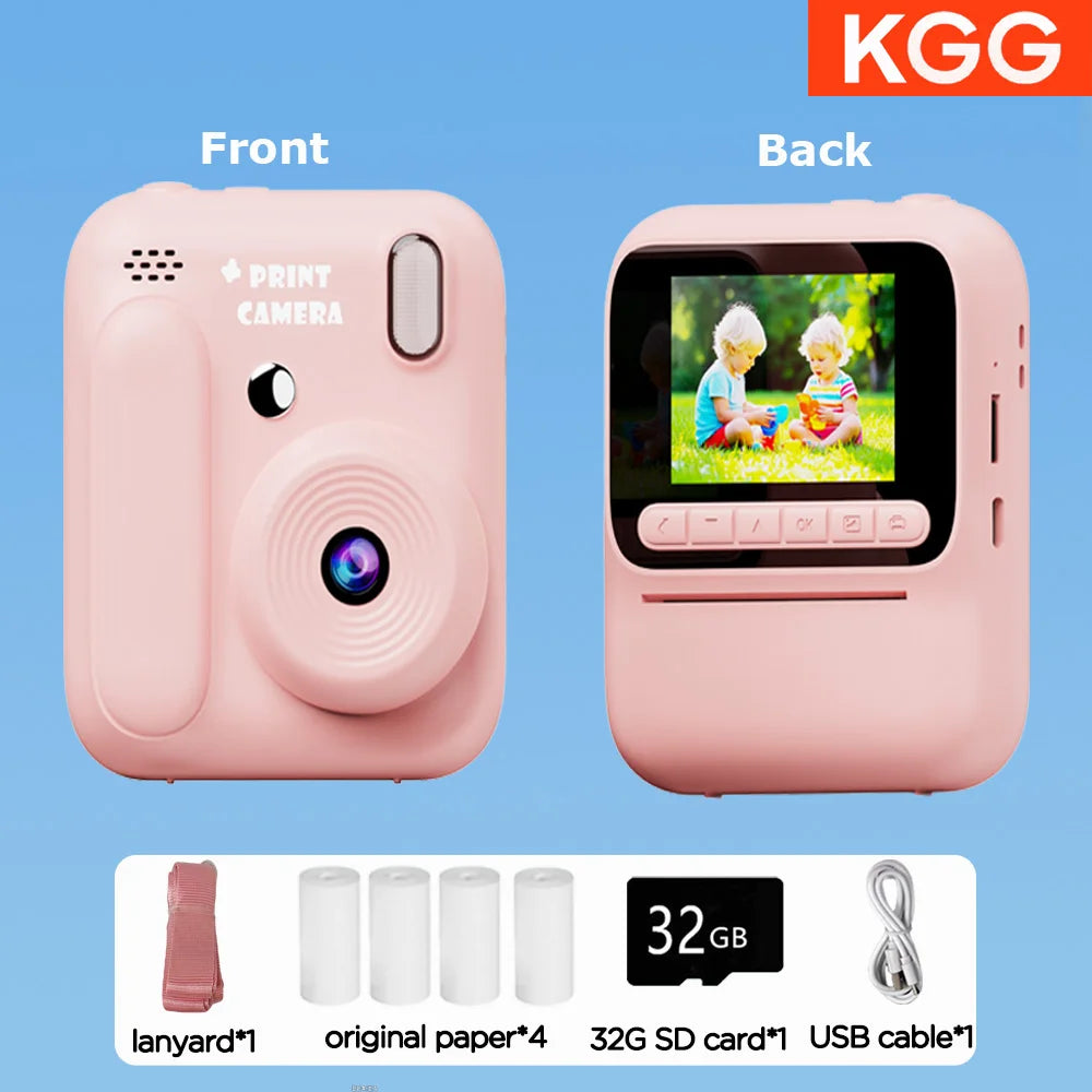 Kids Instant Print Camera — 1080P, 32GB