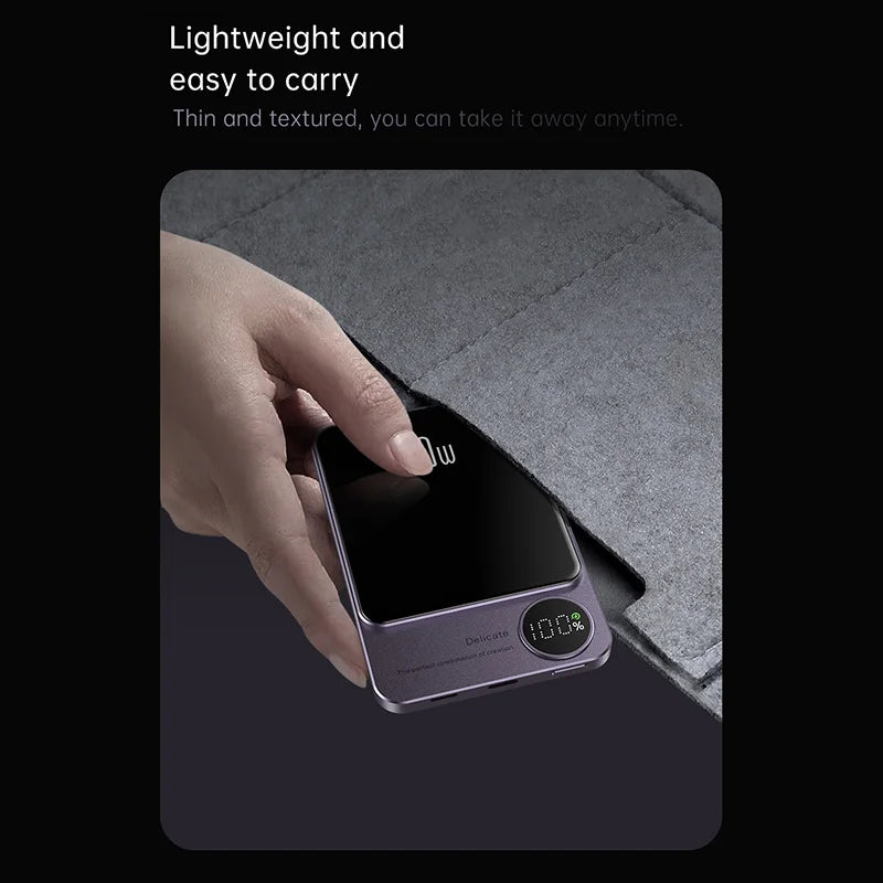 MagSafe-Compatible 10,000mAh Power Bank — 20W PD, Wireless